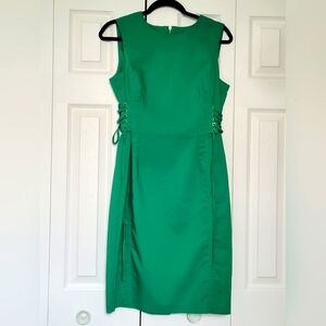 Calvin Klein Size 8 Green Side Lace Sleeveless Dress⚡️⚡️FLASH SALE⚡️⚡️